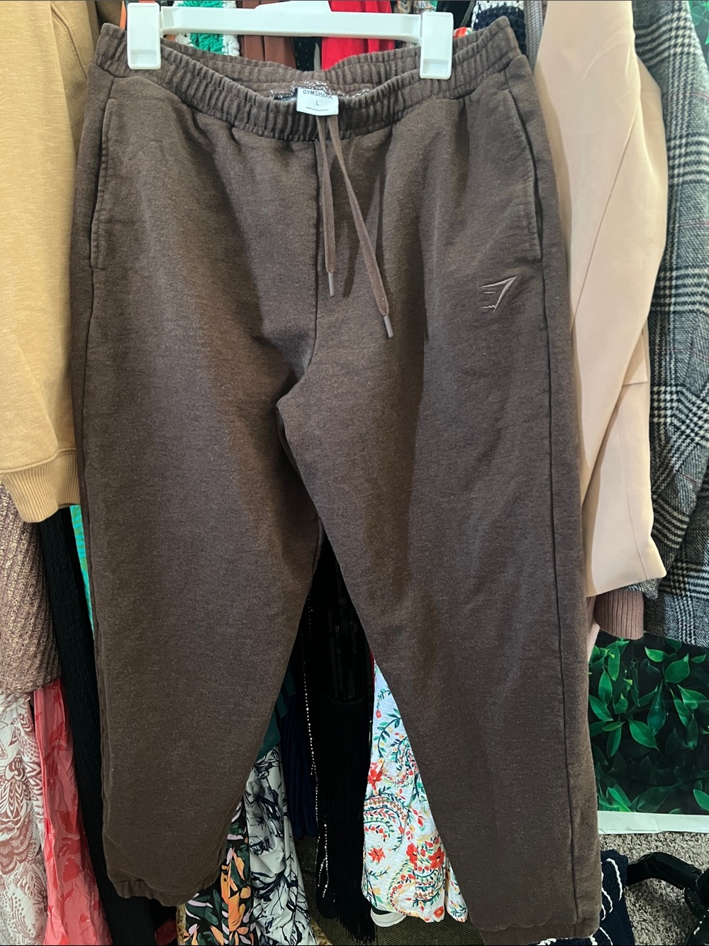 Gymshark Men’s Dark Brown Drawstring Joggers
